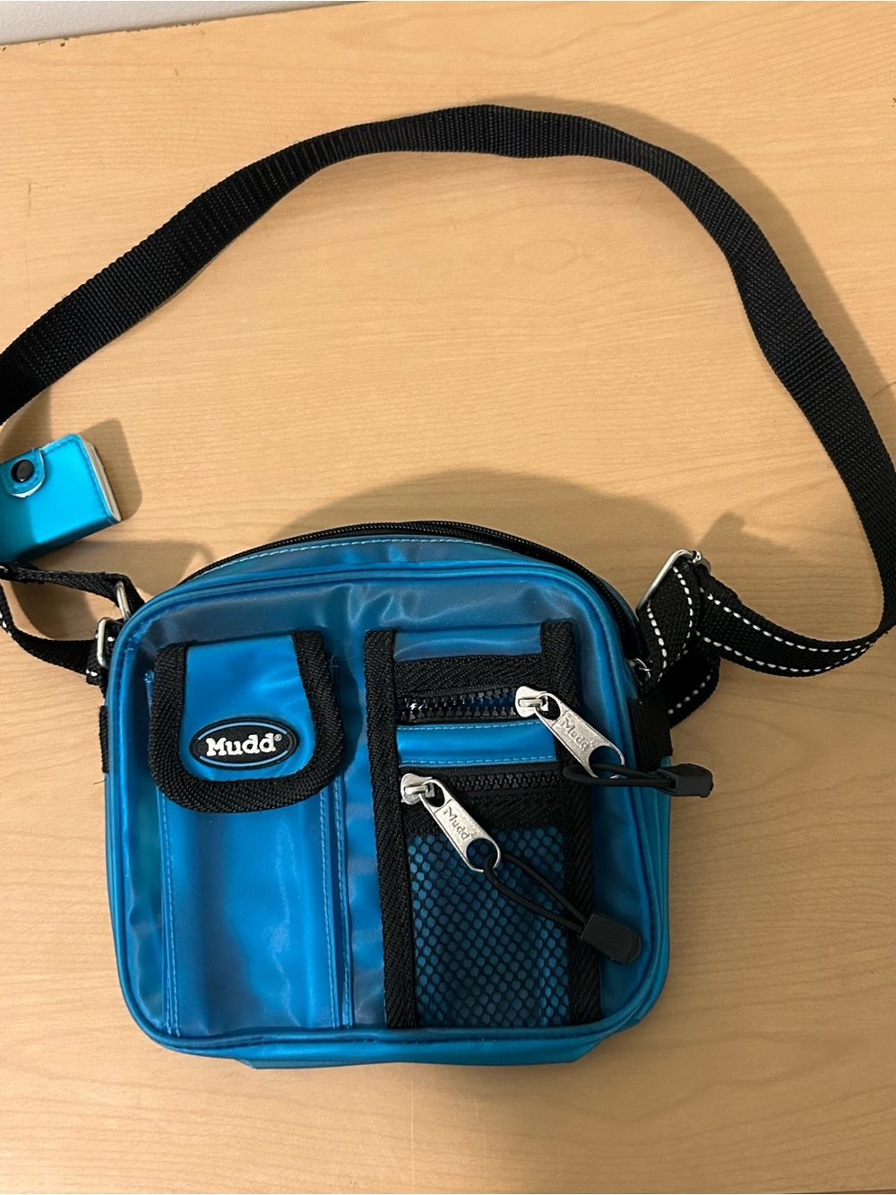 Mudd Teal Mini Crossbody Bag with Black Strap